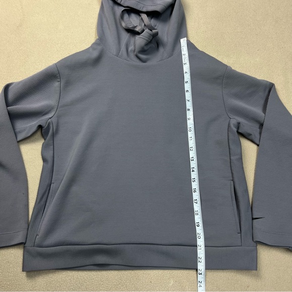 NIKE Sweatshirt Womens Small Gray Dri Fit Pullover Training Hoodie Ribbed BV5043 - Picture 2 of 8